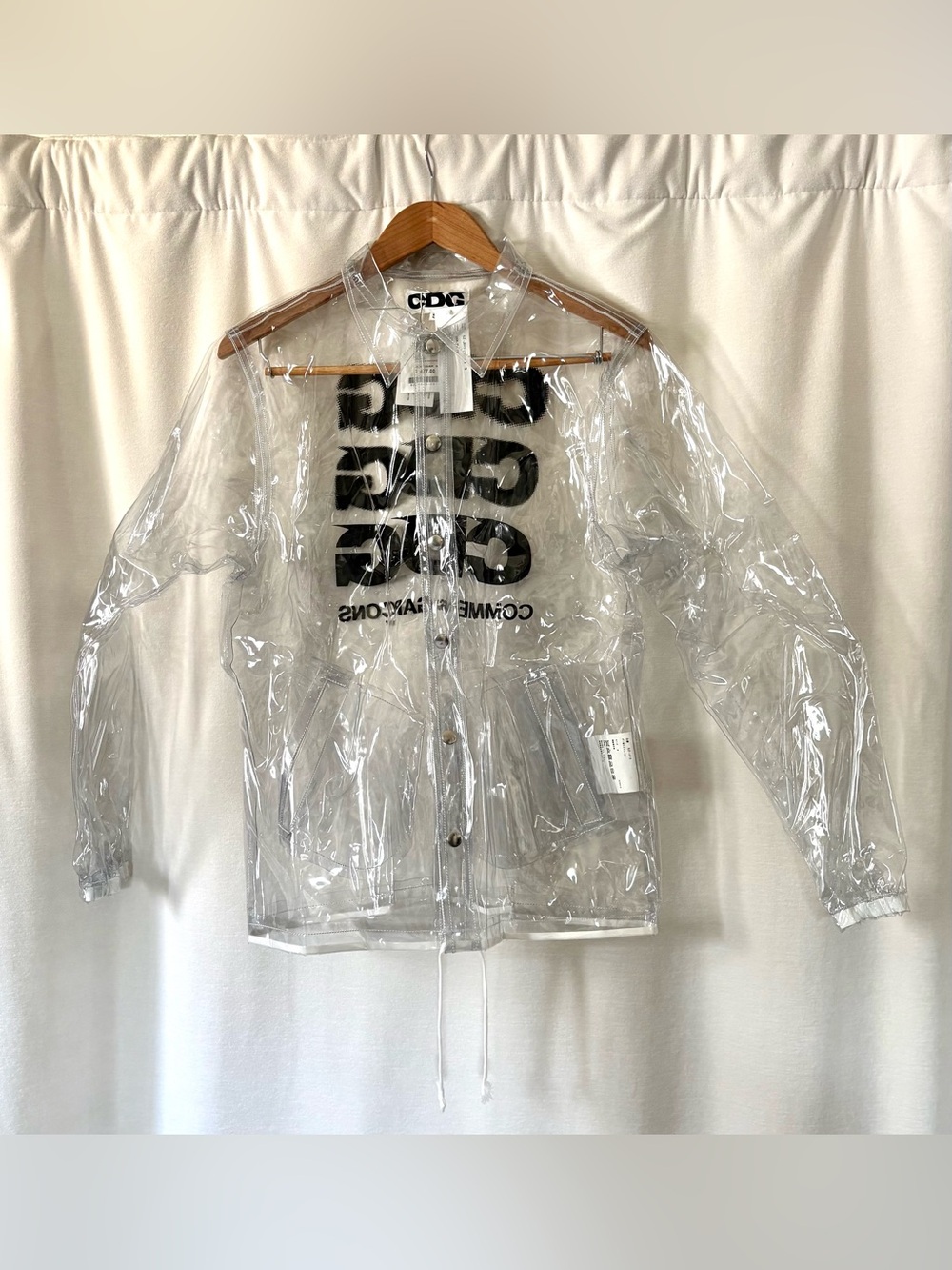NWT Comme des Garçon PVC Transparent Coach Jacket size S - Picture 2 of 10